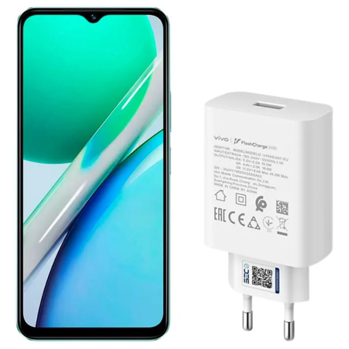 VIVO - Cargador Vivo 44w Flash Charger + Cable Tipo C Blanco Original