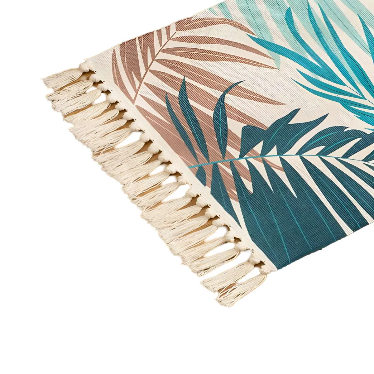 GENERICO - Juego de 2 Alfombras de Lino 60x90 cm para Bajada de Cama  V6