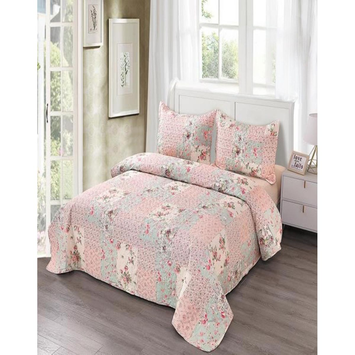 GENERICO - Cubrecama Cobertor Quilt 2 Plaza Primera Verano Q26