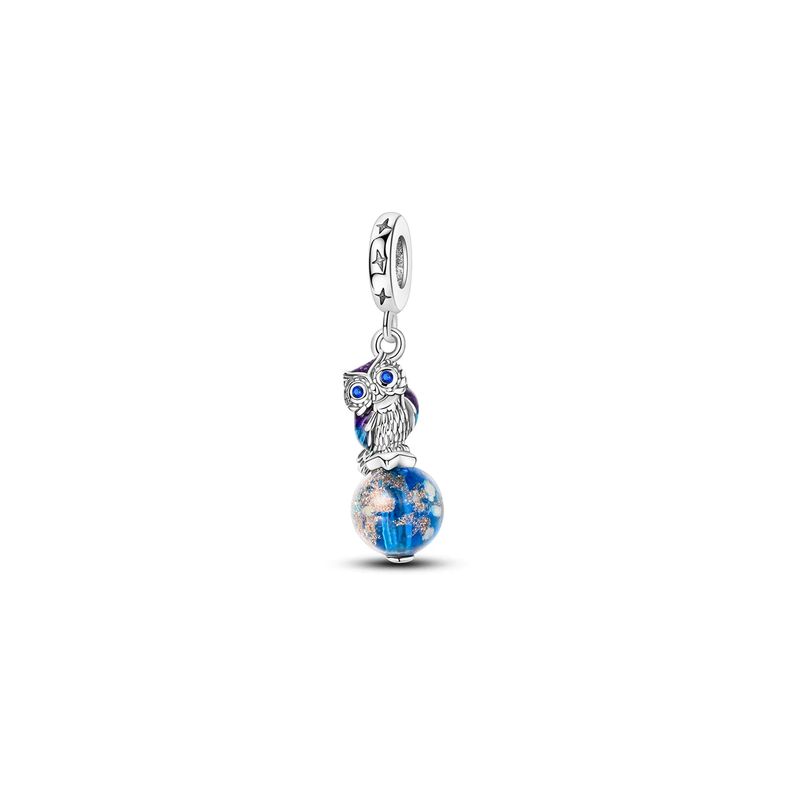 SILVER HEART - Charm Buho Sabio Brillante en Plata Fina 925 SILVER HEART