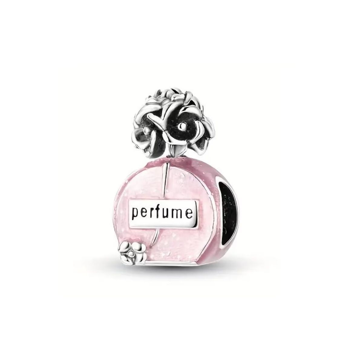 SILVER HEART - Charm Botella de Perfume Camelias en Plata Fina 925 SILVER HEART