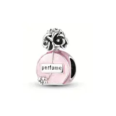 SILVER HEART - Charm Botella de Perfume Camelias en Plata Fina 925