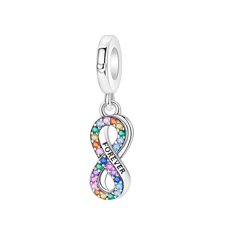 SILVER HEART - Charm Doble Infinito Colorido en Plata Fina 925 SILVER HEART