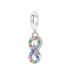 SILVER HEART - Charm Doble Infinito Colorido en Plata Fina 925