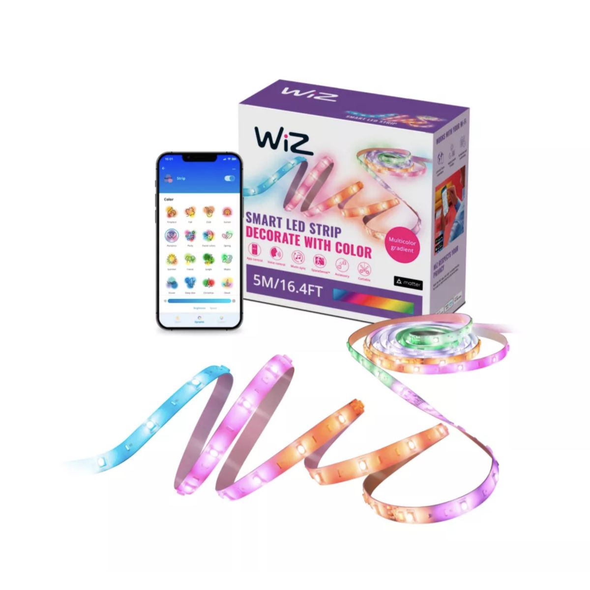 WIZ - Tira Lightstrip 5 Mts WiZ Multicolores Gradient Wi-Fi Alexa Matter