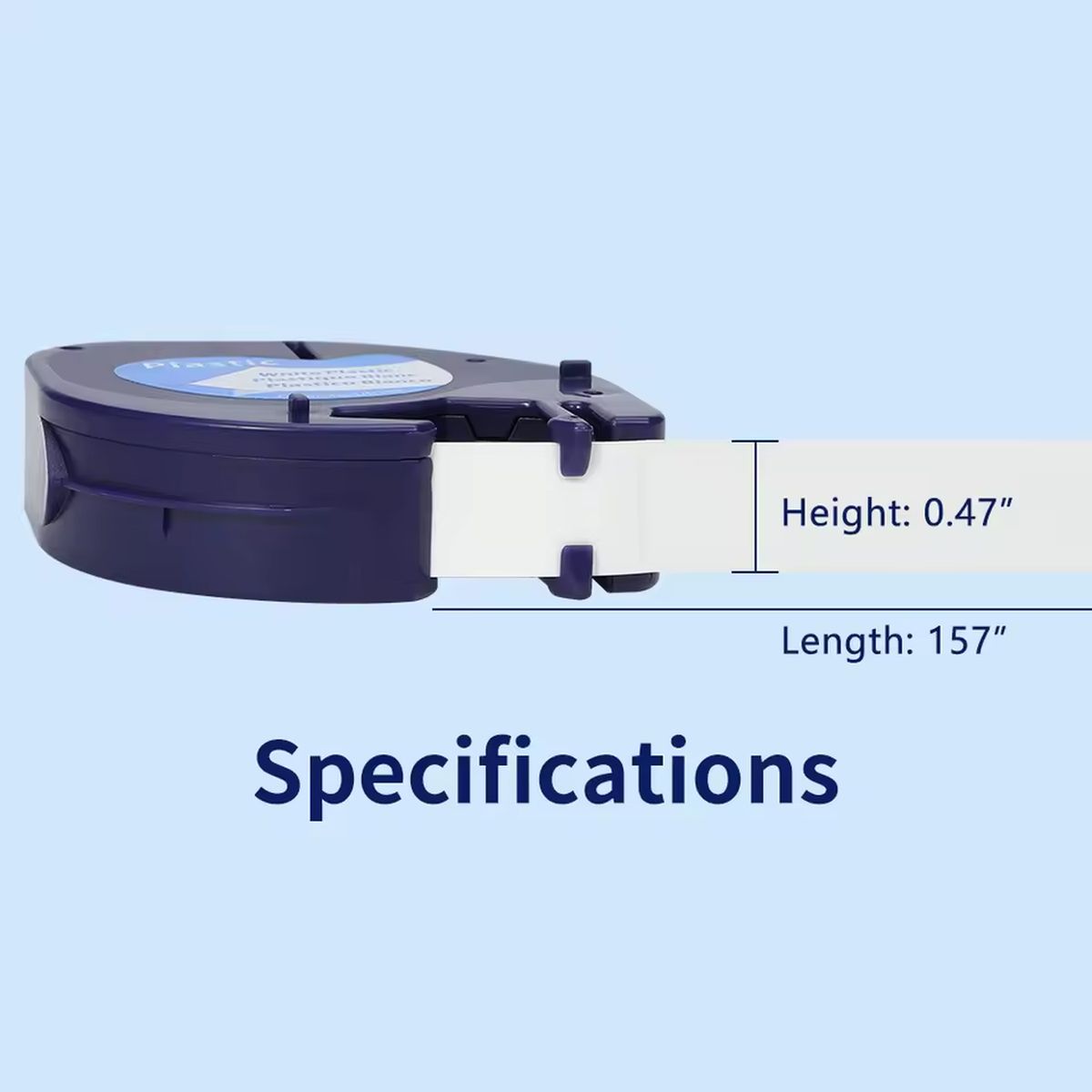 GENERICO - Cinta tipo Letratag para Rotuladora DYMO 12mm x 4m - Blanca 91331