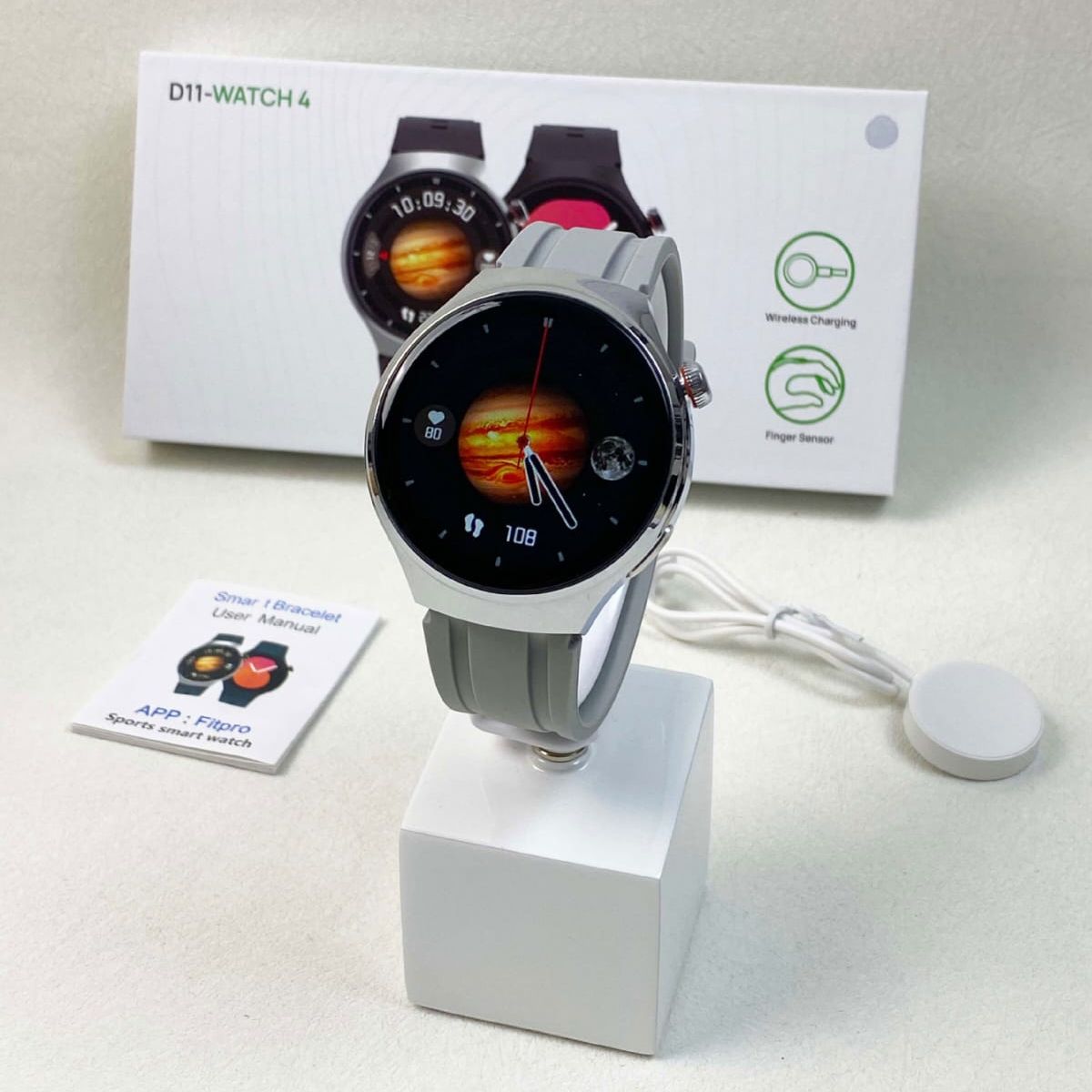 GENERICO - Reloj Inteligente Smartwatch D11 Watch 4 Carga Inalámbrica gris