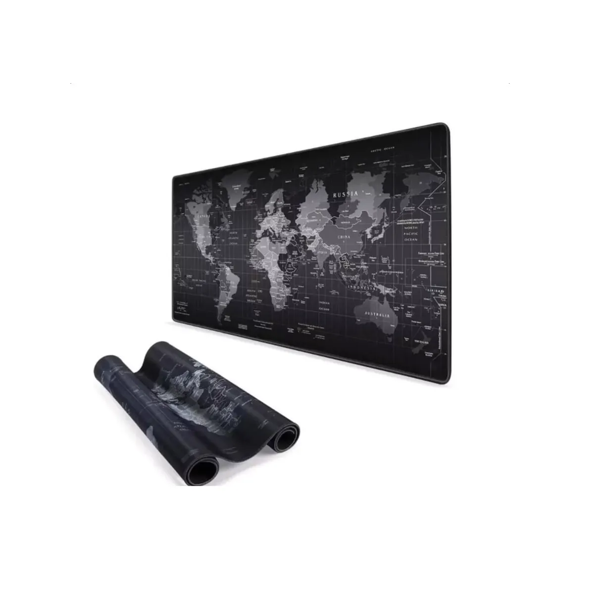 MOMO - Mouse Pad Gamer Mapa De Mundo 90x40cm Color Negro Diseño Impreso Mapa