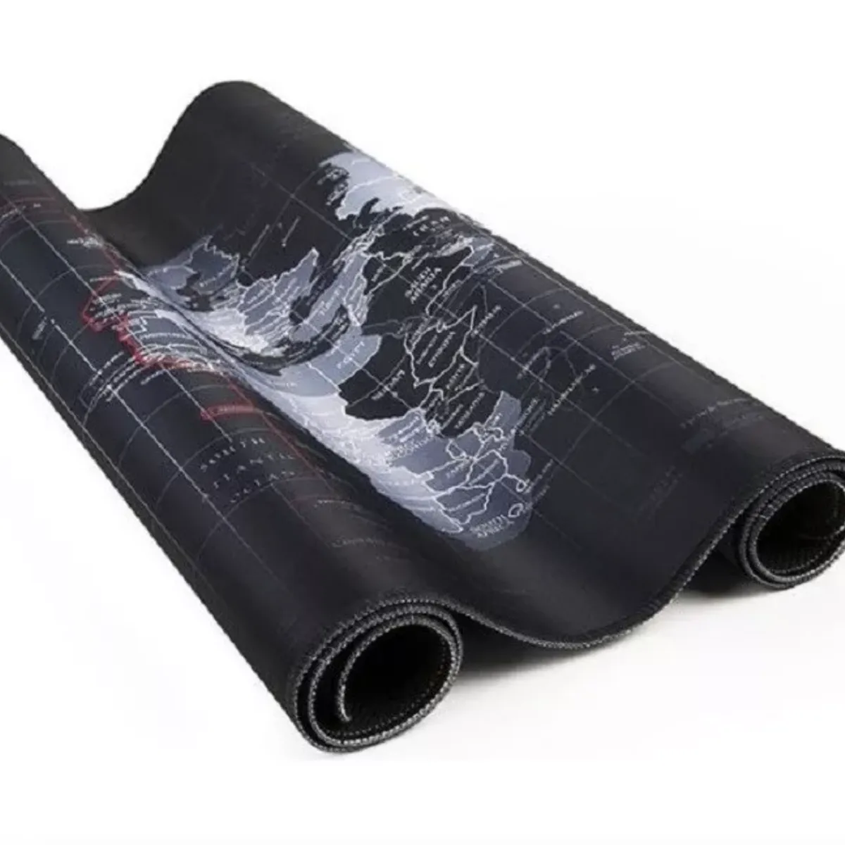 MOMO - Mouse Pad Gamer Mapa De Mundo 90x40cm Color Negro Diseño Impreso Mapa