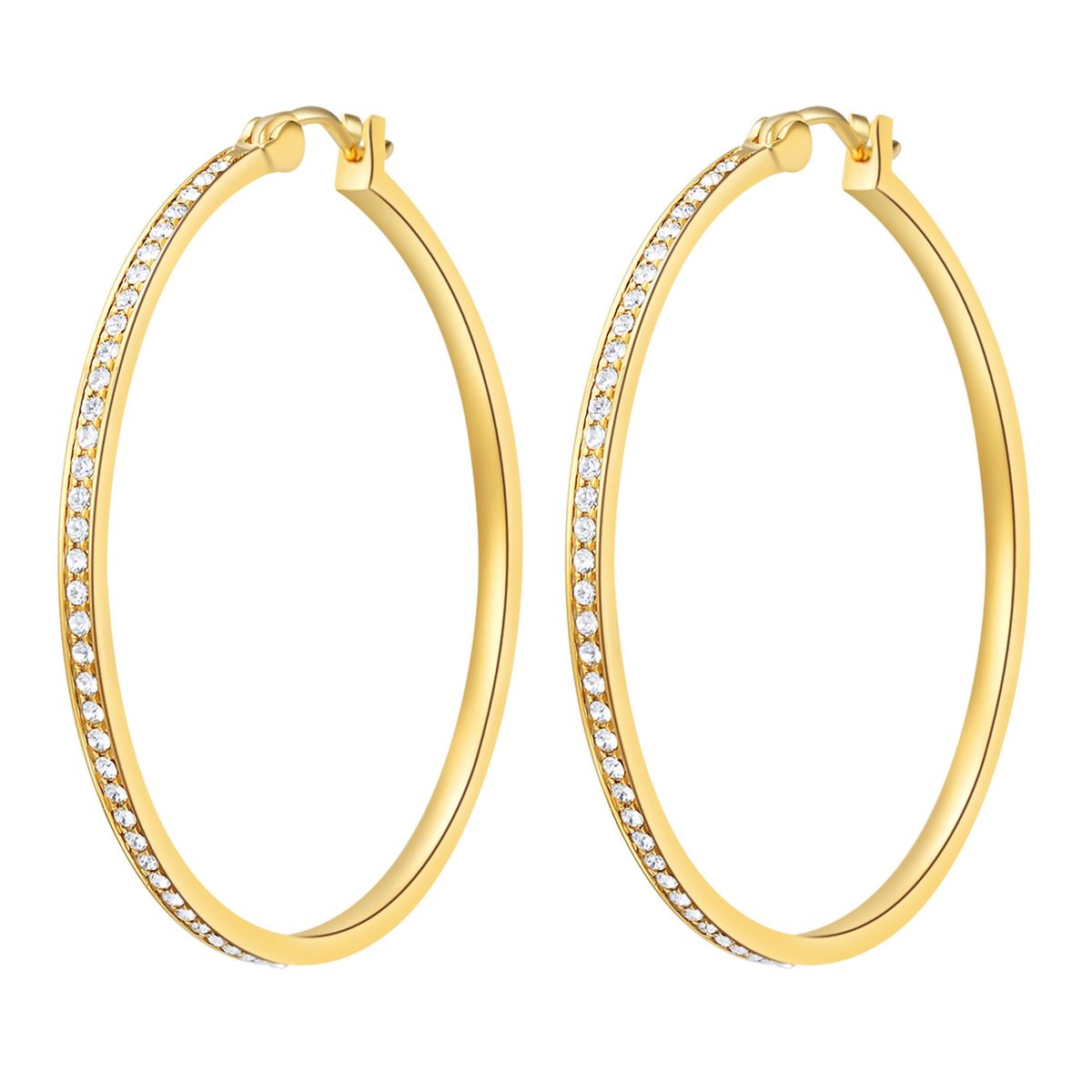 BLOOM CRYSTAL - Argollas Eternity 39 mm con cristales de Austria bañados en oro