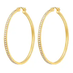 BLOOM CRYSTAL - Argollas Eternity 39 mm con cristales de Austria bañados en oro