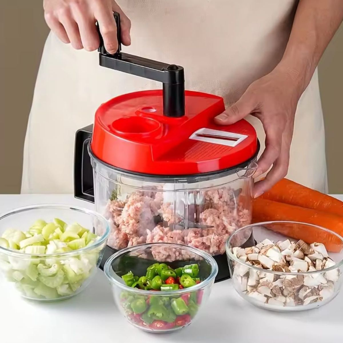 GENERICO - Procesador De Alimentos Manual Picadora De Carne Y Verduras