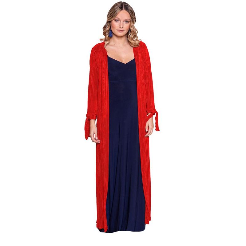MARIA PASKARO - Tapado Kimono Largo Verona Rojo Plisado Maria Paskaro - Rojo - LXL