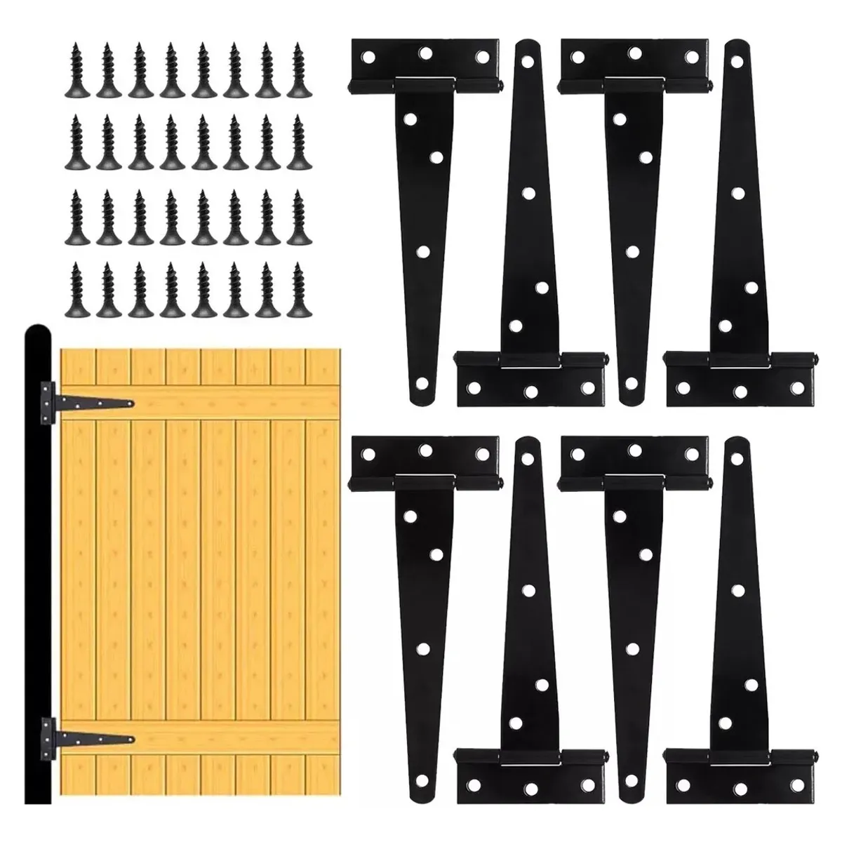 GENERICO - 10pcs Bisagras Alcayata Para Portón En T 8 Pulgadas Antióxid.