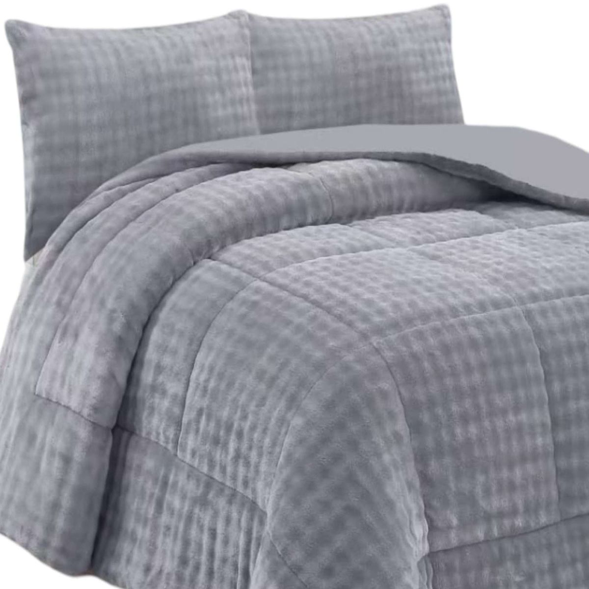 GENERICO - CUBRECAMA DE INVIERNO CON CHIPORRO 2 PLAZA GRIS