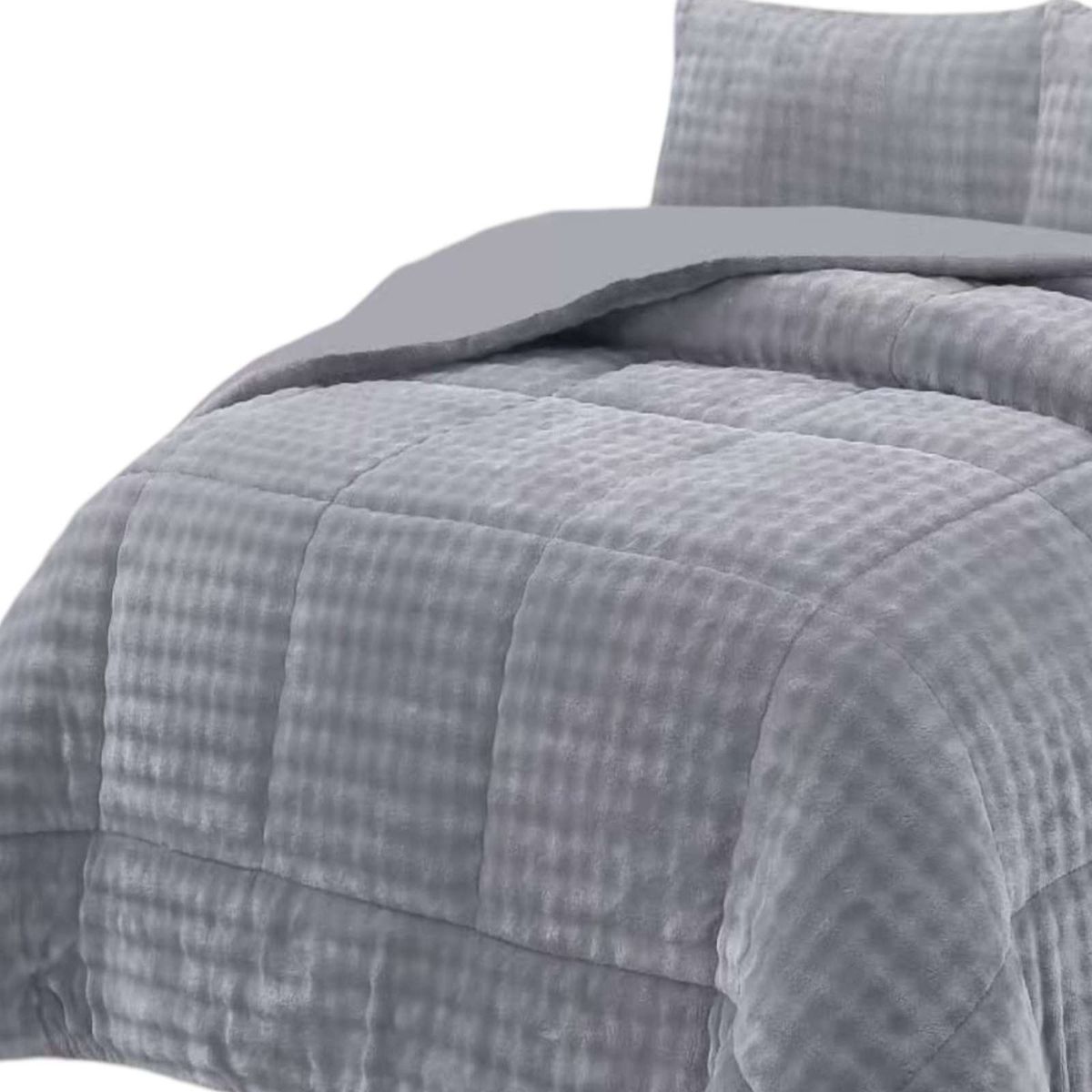 GENERICO - CUBRECAMA DE INVIERNO CON CHIPORRO 2 PLAZA GRIS