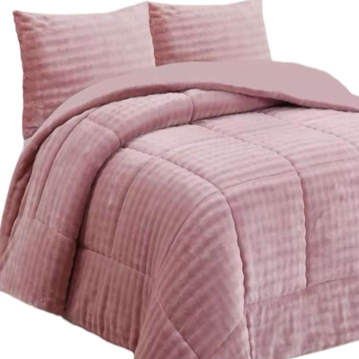 GENERICO - CUBRECAMA DE INVIERNO CON CHIPORRO 2 PLAZA ROSA