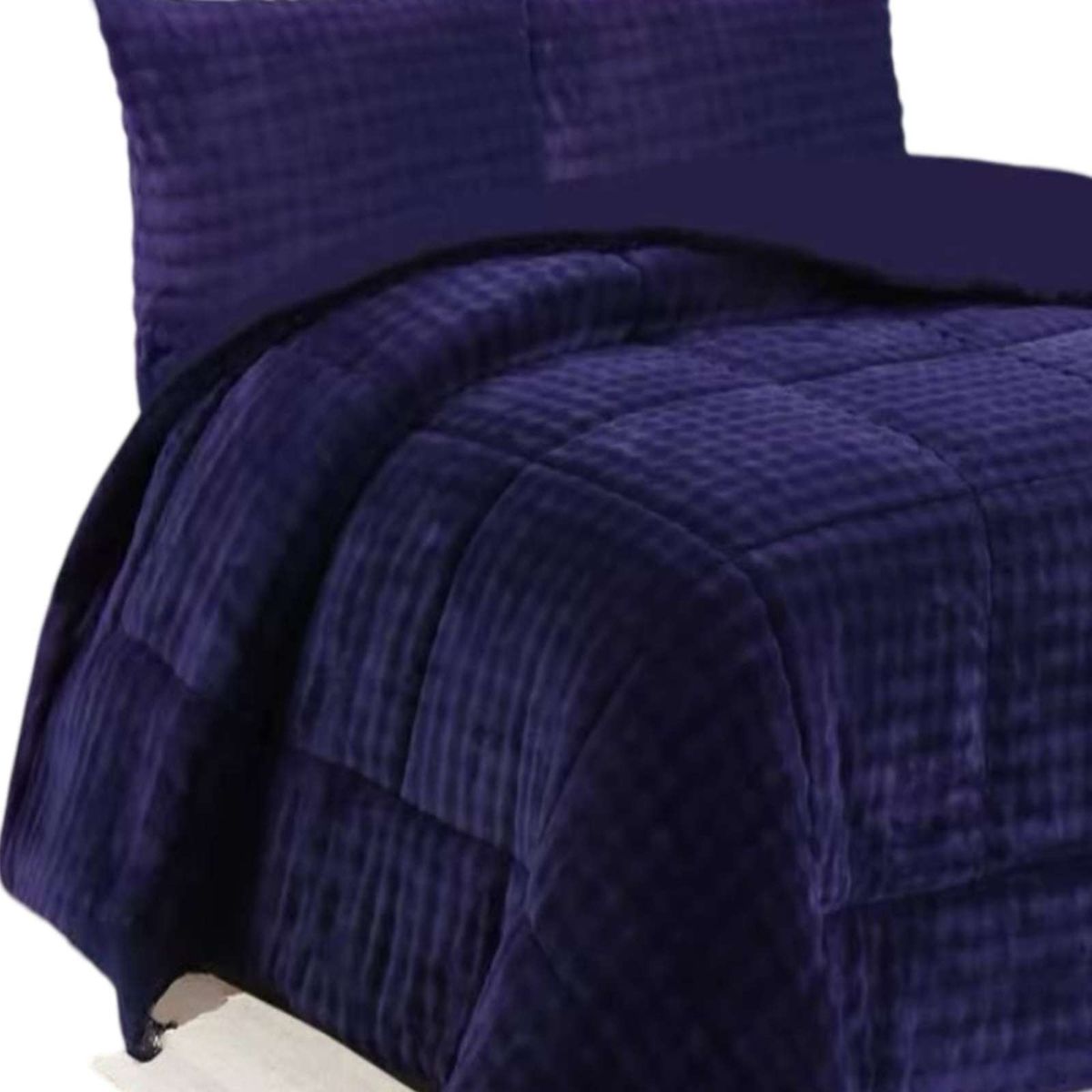 GENERICO - CUBRECAMA DE INVIERNO CON CHIPORRO 2 PLAZA AZUL