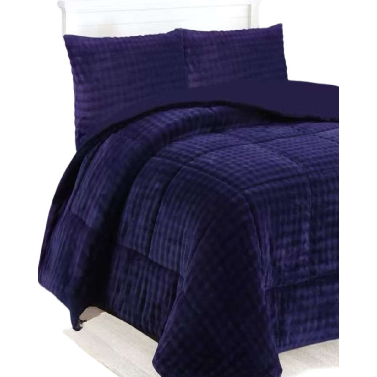 GENERICO - CUBRECAMA DE INVIERNO CON CHIPORRO 2 PLAZA AZUL