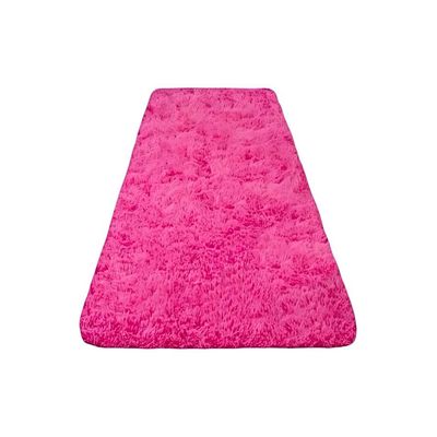 Imagen 2 del producto Pasillera alfombra peluda liviana 70x150 ultra suave FUCSIA