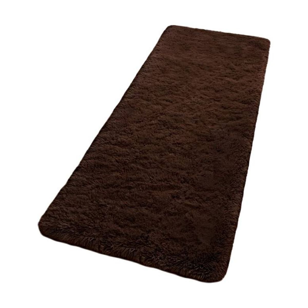 GENERICO - Pasillera alfombra peluda liviana 70x150 ultra suave CAFÉ