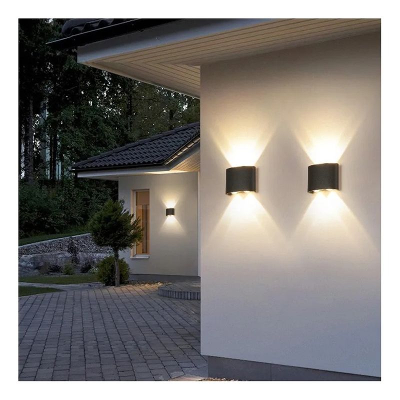 GENERICO - Pack X2 Lampara Led Focos Exterior Pared 4w Luz Cálida 3500k