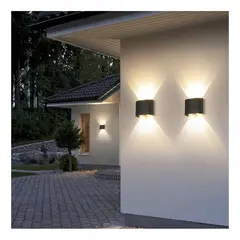 GENERICO - Pack X2 Lampara Led Focos Exterior Pared 4w Luz Cálida 3500k
