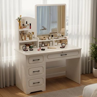 Imagen 2 del producto Peinadora Tocador Velador Con Espejo Mesa De Noche Blanco