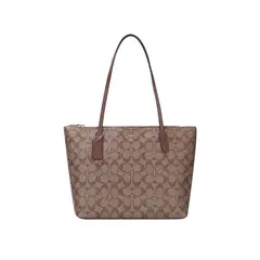 COACH - Tote Bag In Signature Canvas Khaki Saddle 4455