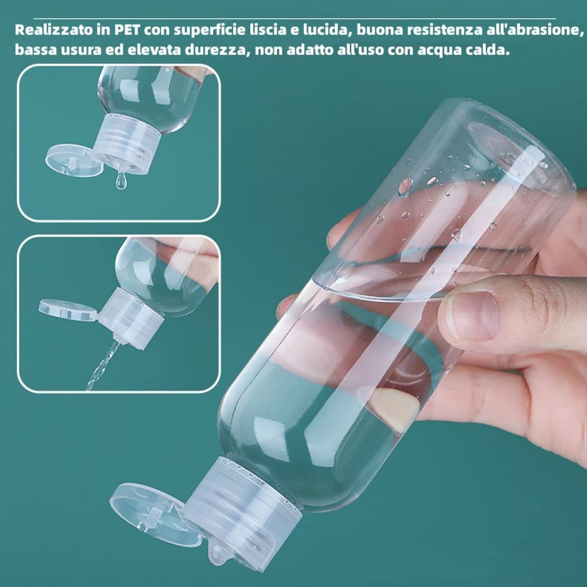 KUANGYE - Set 12 Botella De Viaje Dispensadora 100 Ml Transparente