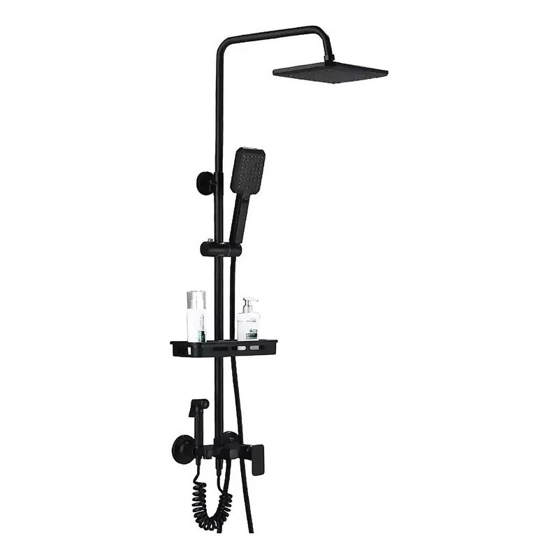 KUANGYE - Moderna Columna De Ducha Negro Mate 4 Funciones