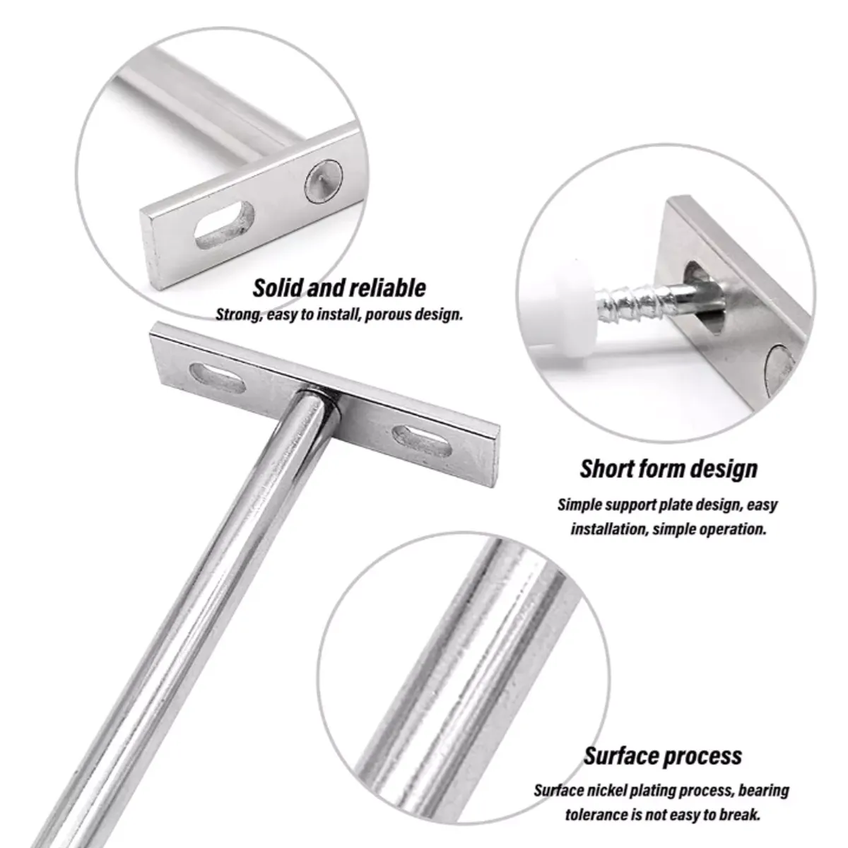 KUANGYE - Soporte Oculto Repisa Flotante 12,5cm 4 Piezas Inox