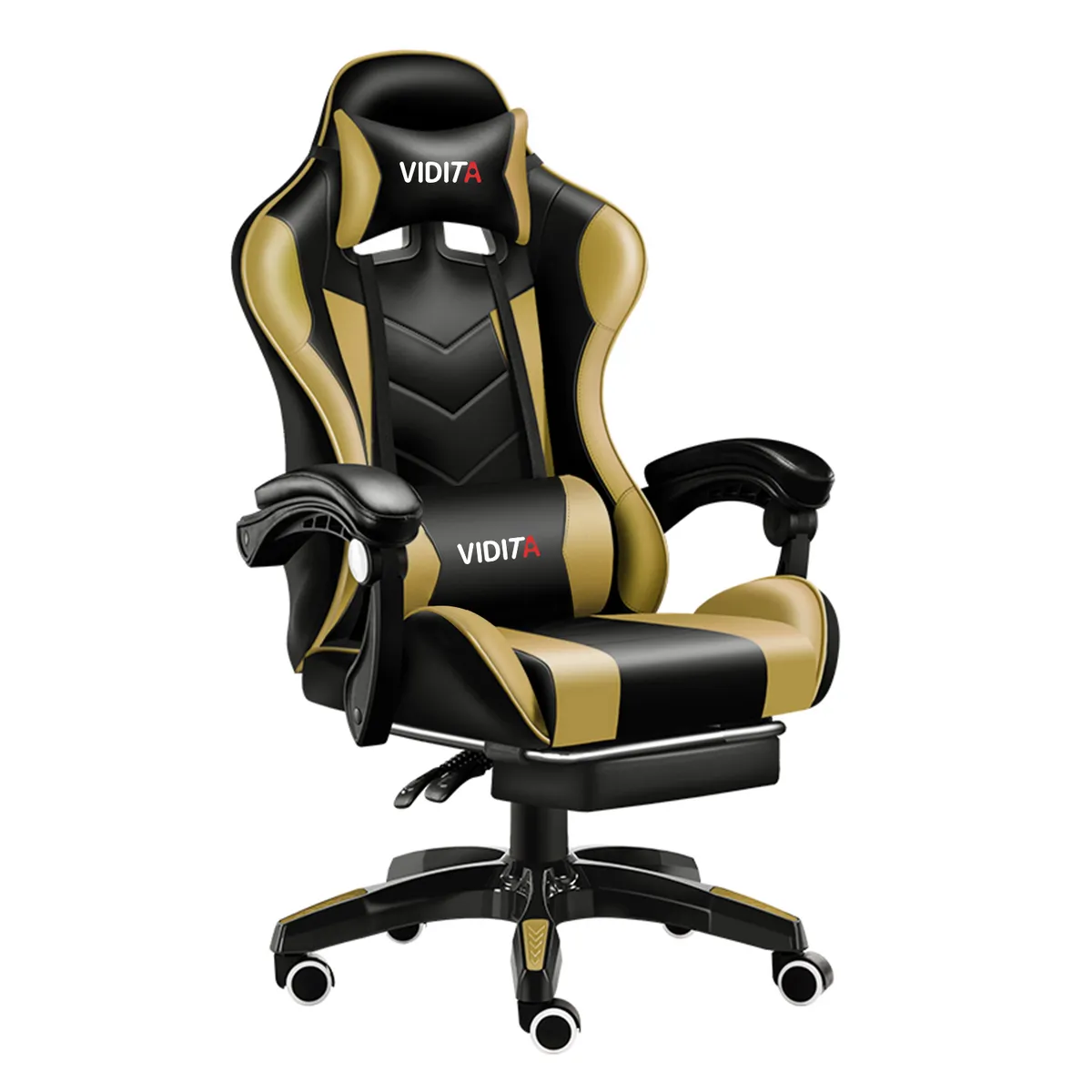 VIDITA - Silla Gamer GX2000 Reclinable Profesional con Reposapiés- Ocre