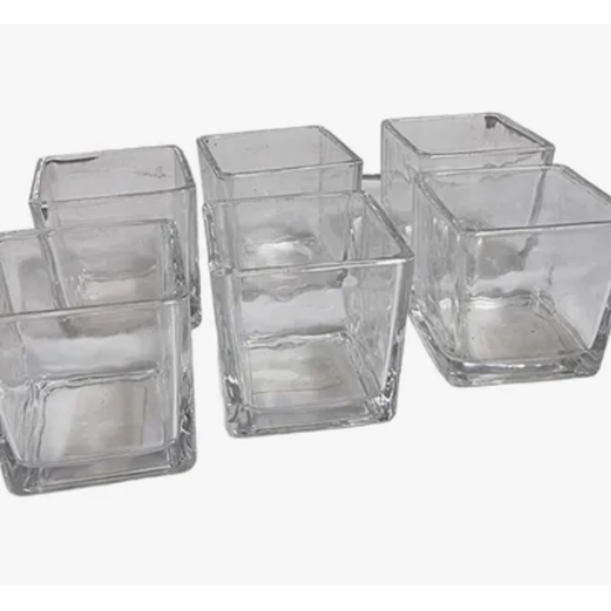 GENERICO - Florero / Pecera Cuadrado  Pack 6 Unidades, Souvenir