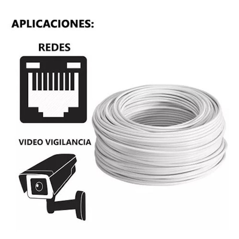 MALIK - Cable Red UTP Cat 7 Blindado 100m-Máxima Velocidad Interior