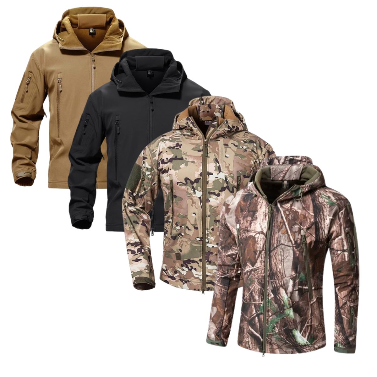 EKOL TACTICA MILITAR - Chaqueta Softshell Tactica Militar Con Capucha Impermeable