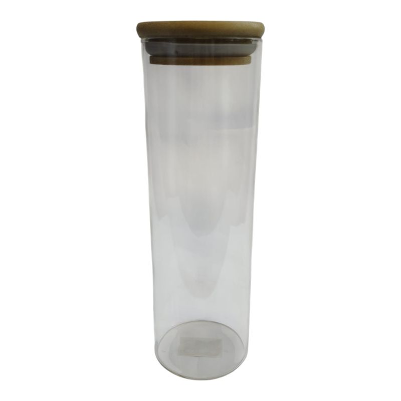 GENERICO - Florero Tubular Con Tapa De Madera. 20 Cm.