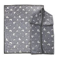 Saco con Broche Ultra Soft Corazones 80x110cm Gris