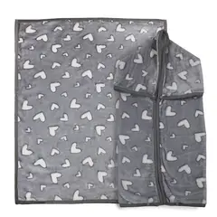 BEBESIT - Saco con Broche Ultra Soft Corazones 80x110cm Gris