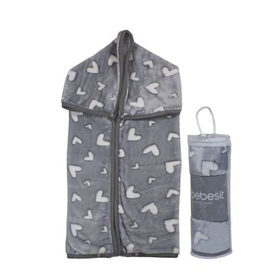 Imagen 2 del producto Saco con Broche Ultra Soft Corazones 80x110cm Gris