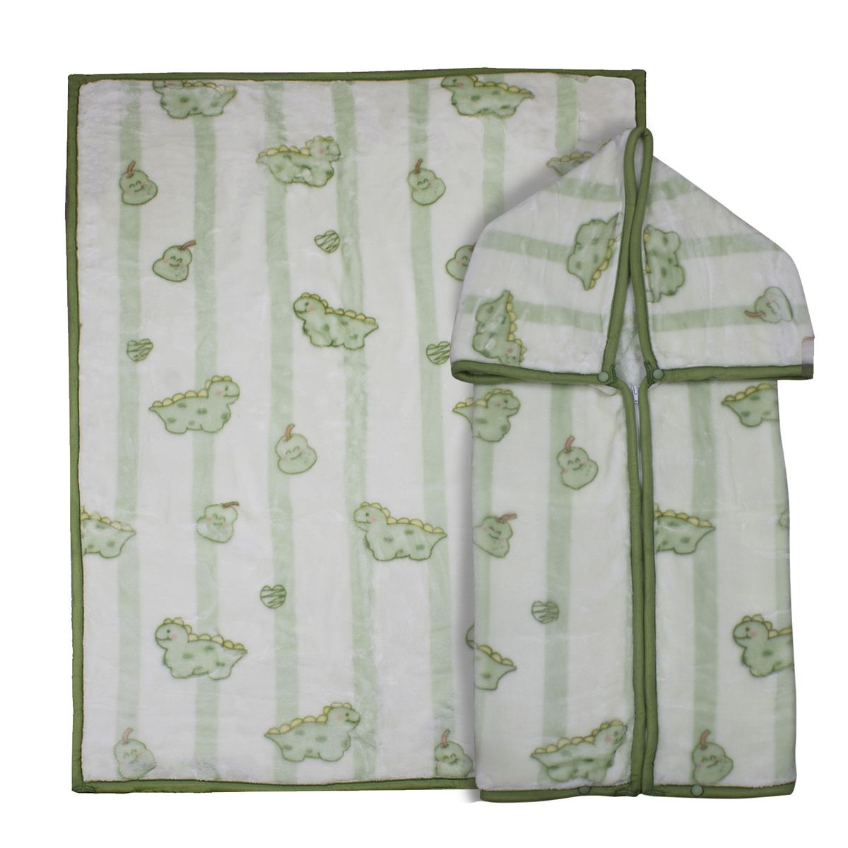 BEBESIT - Saco con Broche Ultra Soft Dino 80x110cm Verde Bebesit