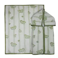 BEBESIT - Saco con Broche Ultra Soft Dino 80x110cm Verde