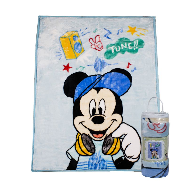DISNEY - Frazada Ultra Soft Mickey Music 110x140cm Celeste Disney