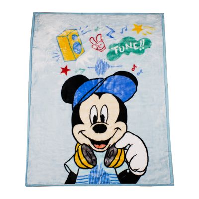 Imagen 2 del producto Frazada Ultra Soft Mickey Music 110x140cm Celeste