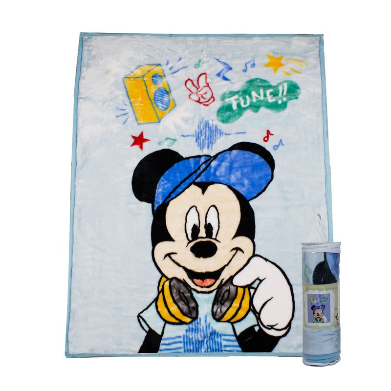 DISNEY - Frazada Ultra Soft Mickey Music 80x110cm Celeste Disney