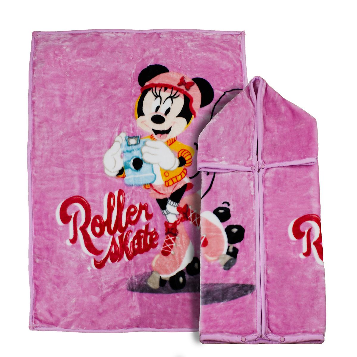 DISNEY - Saco con Broche Ultra Soft Minnie Roller 80x110cm Rosado