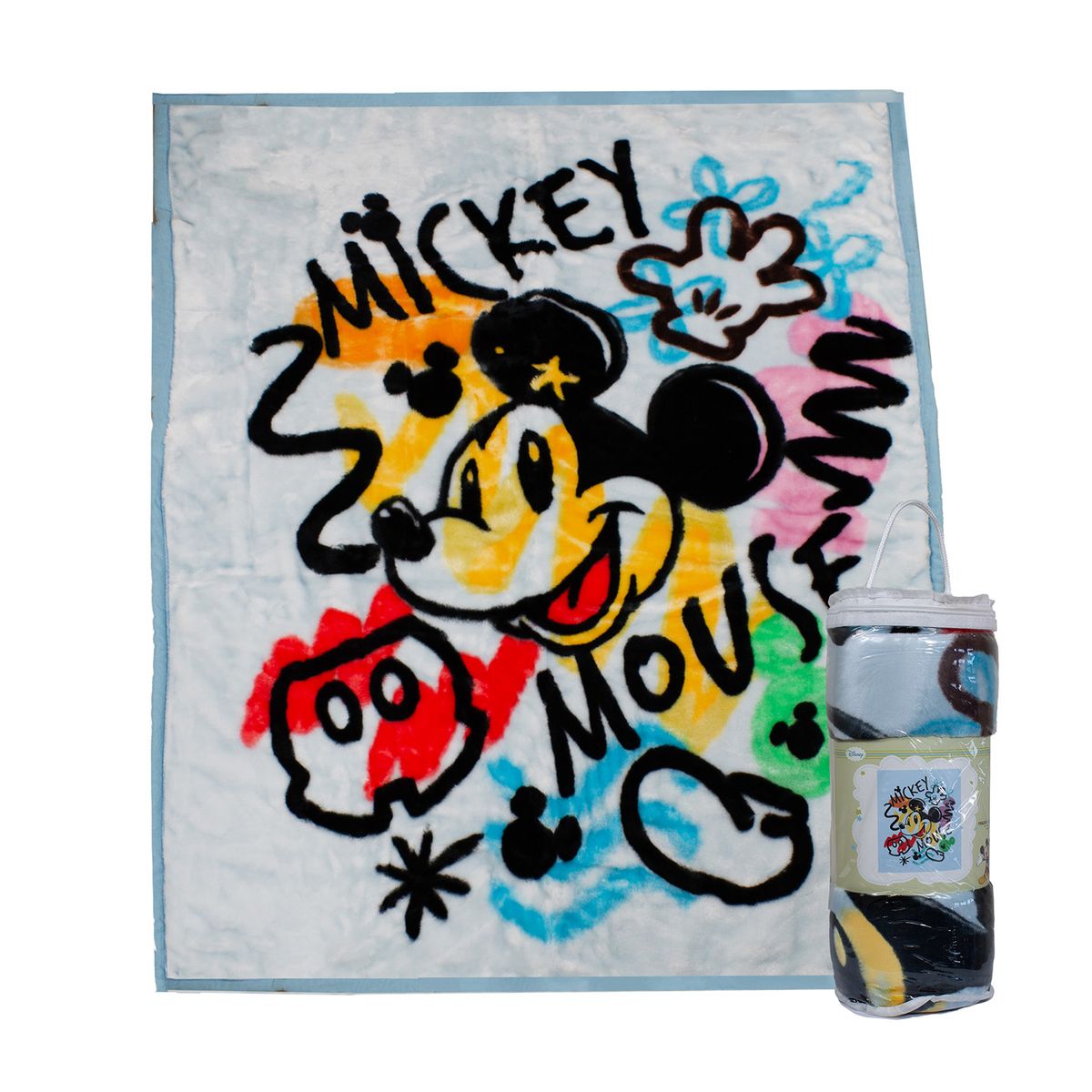 DISNEY - Frazada Ultra Soft Mickey Mouse 110x140cm Celeste Disney