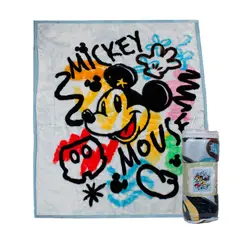 DISNEY - Frazada Ultra Soft Mickey Mouse 110x140cm Celeste