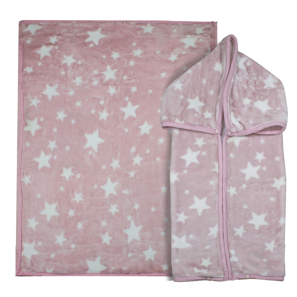 BEBESIT - Saco con Broche Ultra Soft Estrella 80x110cm Rosado Bebesit