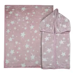 BEBESIT - Saco con Broche Ultra Soft Estrella 80x110cm Rosado